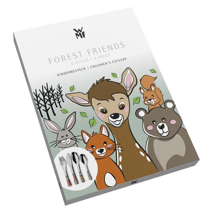 Zestaw sztućców 4 el  dla dzieci forest friends srebrny do jadalni nr. 3