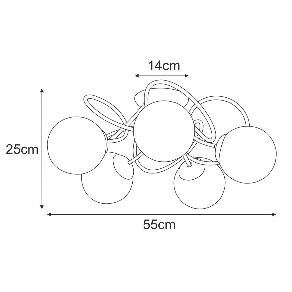 Lampa sufitowa K-5351 NELA 55x25x55 cm do salonu lub pokoju czarny/biały nr. 4