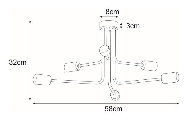 Lampa sufitowa K-3891 SKADI 58x32x58 cm do salonu lub pokoju czarny nr. 4