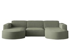 Sofa MODENA STUDIO 299x78x165 cm bez funkcji spania do salonu sztruksowa POSO jasnozielony
