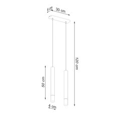 Lampa wisząca WEZYR 2 czarna 120x6x30cm nowoczesna lampa G9 do salonu - Miniaturka zdjęcia nr 4