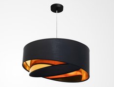 Lampa 45 cm do sypialni salonu wisząca asymetryczna czarno-złota - Miniaturka zdjęcia nr 4