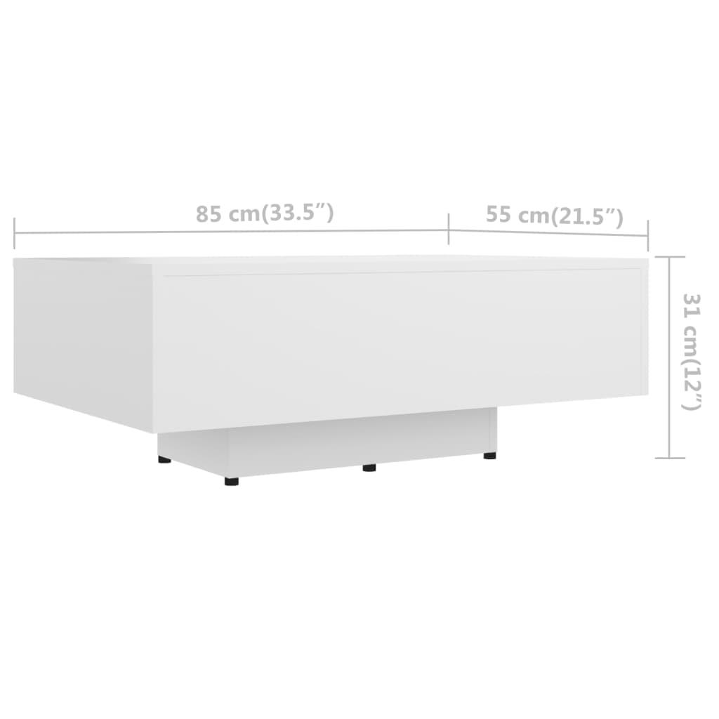 Stolik kawowy 85x55x31 cm biały elegancki do salonu nr. 5