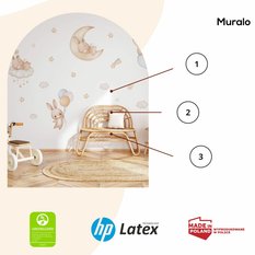 Naklejki Dla Dzieci Śpiące Króliczki Chmurki 120x60 Gwiazdy ZESTAW - Miniaturka zdjęcia nr 3