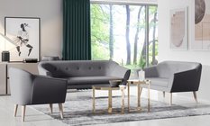 Sofa DIANA 180x74x75 cm trzyosobowa w stylu skandynawksim jasnoszara do salonu - Miniaturka zdjęcia nr 6