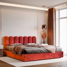 Panele tapicerowane 30x100 cm płotek magic velvet czerwony - Miniaturka zdjęcia nr 5