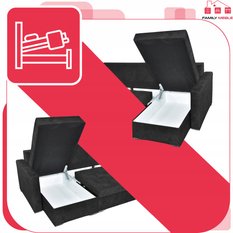 Narożnik Bella BIG 298x74x140 cm kształt U z funkcją spania i przechowywania Angel czarny - Miniaturka zdjęcia nr 6