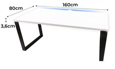 Biurko gamingowe model 1 Top białe led 160x71x80 cm - Miniaturka zdjęcia nr 2