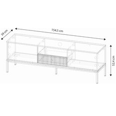 Szafka rtv Maggiore 154 cm do salonu czarny złoty - Miniaturka zdjęcia nr 7