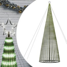 Stożkowa choinka z lampek, 1544 zimnych białych LED, 500 cm - Miniaturka zdjęcia nr 2