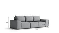 Sofa ogrodowa SONNE 245x88x73 cm 3 - osobowa wodoodporna na taras do ogrodu ciemnoszara - Miniaturka zdjęcia nr 4