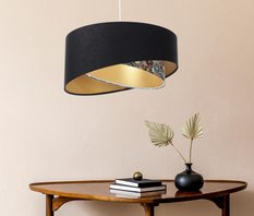 Lampa 45 cm do sypialni salonu wisząca asymetryczna czarno-złota - Miniaturka zdjęcia nr 7