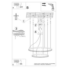 Żyrandol RIO 2 55/78 czarny LED 150x78x78cm nowoczesna lampa wisząca LED do salonu - Miniaturka zdjęcia nr 8