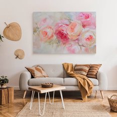 Obraz Na Płótnie Delikatne Pastelowe Różowe Kwiaty 120x80 Do Salonu - Miniaturka zdjęcia nr 3