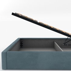 Łóżko Pojedyncze 90x200cm łóżko tapicerowane z pojemnikiem morskie do sypialni wezgłowie 88 cm - Miniaturka zdjęcia nr 10