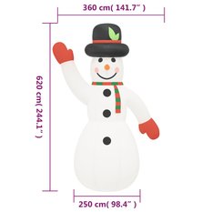 Nadmuchiwany bałwan z oświetleniem LED, 620 cm - Miniaturka zdjęcia nr 12