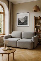 Kanapa rozkładana ITALY 253x110x71 cm sofa z funkcją spania tkanina LOOP szara obrazek