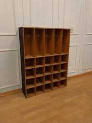 Regał drewniany organizer półki przegrody 104x79x20 cm - Miniaturka zdjęcia nr 1