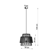 Lampa wisząca GATE czarny 130x35x35cm nowoczesna E27 do salonu - Miniaturka zdjęcia nr 4