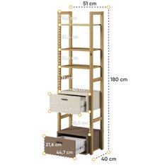 Regał Lenny 51 cm do sypialni przedpokoju garderoby beżowy - Miniaturka zdjęcia nr 4