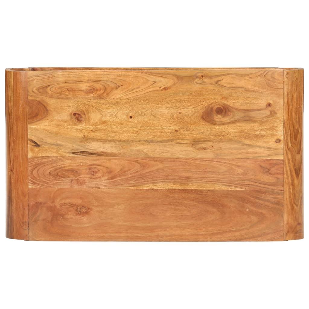  Stolik kawowy 90x50x30 cm z praktyczną półką z litego drewna akacjowego do salonu nr. 2