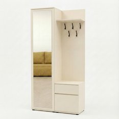 Garderoba do przedpokoju DUO 180x95x35 cm z lustrem wieszakami szafka na buty kaszmir - Miniaturka zdjęcia nr 3