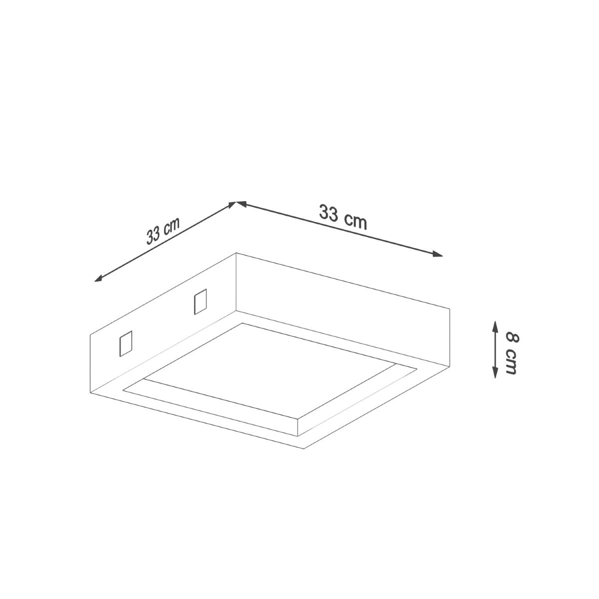 Plafon RIZA beton 8x33x33cm nowoczesna lampa do salonu nr. 4