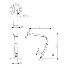 Lampka biurkowa K-BL1063 BERKANE 34x42.5x18 cm do salonu lub pokoju czarny - Miniaturka zdjęcia nr 2