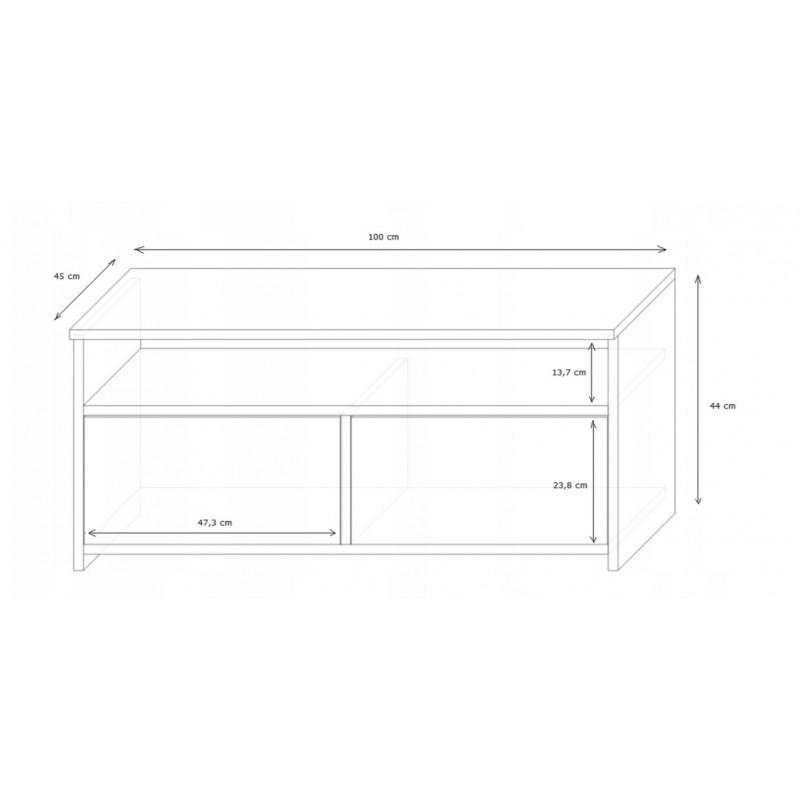 Szafka RTV Mili 100x45x44 cm pod telewizor z szufladami dąb artisan i czarny do salonu nr. 3