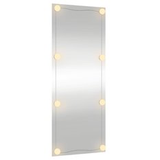 Lustro 40x100 cm do łazienki sypialni ścienne z LED szklane prostokątne biały - Miniaturka zdjęcia nr 5