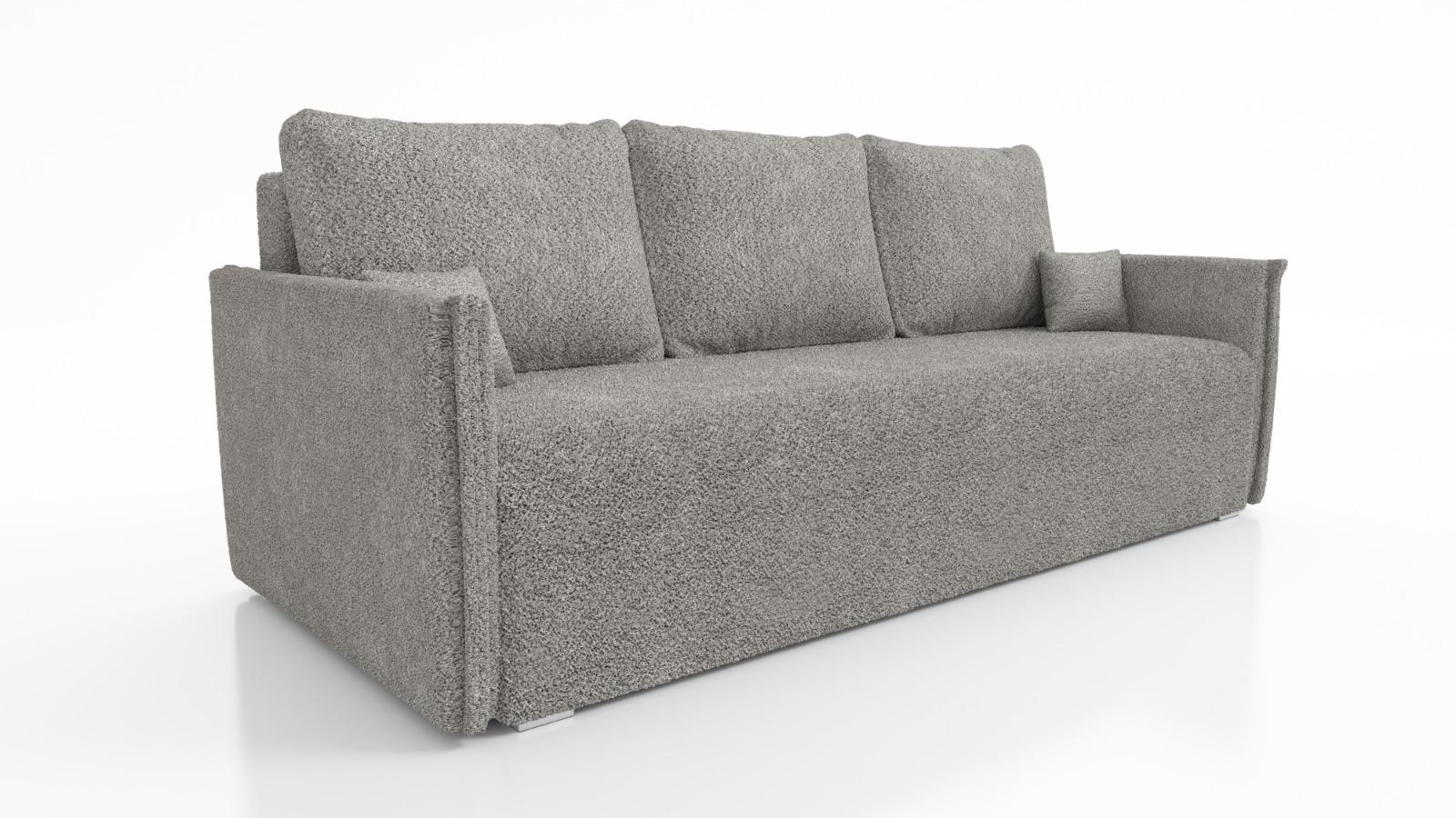 Kanapa Bianca 90x207x93 cm z funkcją spania do salonu rozkładana lambi szara