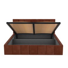 Łóżko tapicerowane 140x200 premium z pojemnikiem do sypialni miodowe wezgłowie 107 cm - Miniaturka zdjęcia nr 12