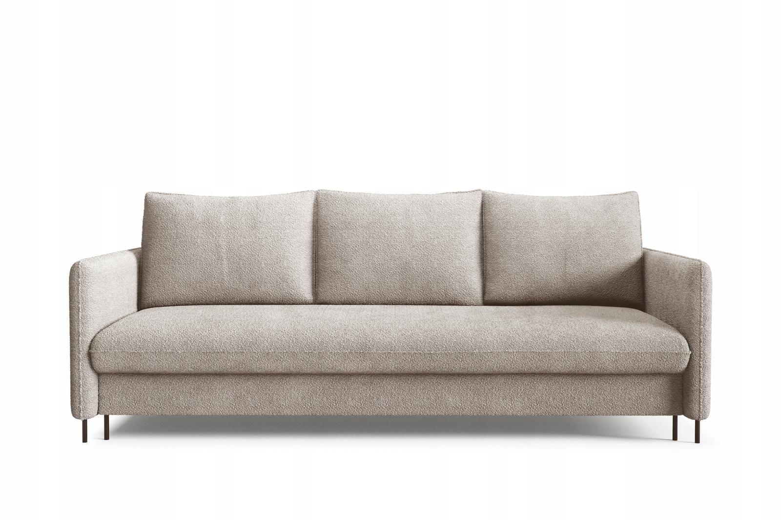 Kanapa BELISSA 216x91x98 cm sofa z funkcją spania z pojemnikiem BOUCLE brązowa do salonu nr. 6