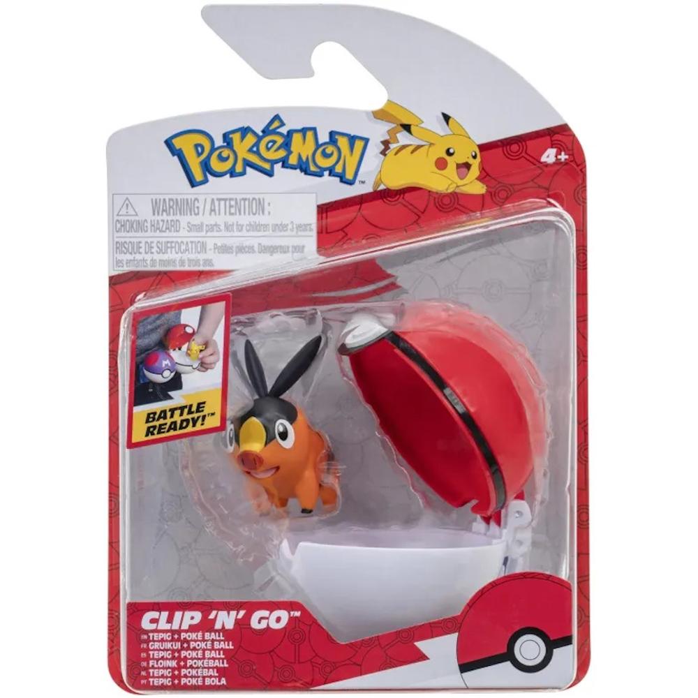 POKEMON CLIP 'N' GO ZESTAW JAZWARES ORYGINALNA FIGURKA TEPIG + POKE BALL