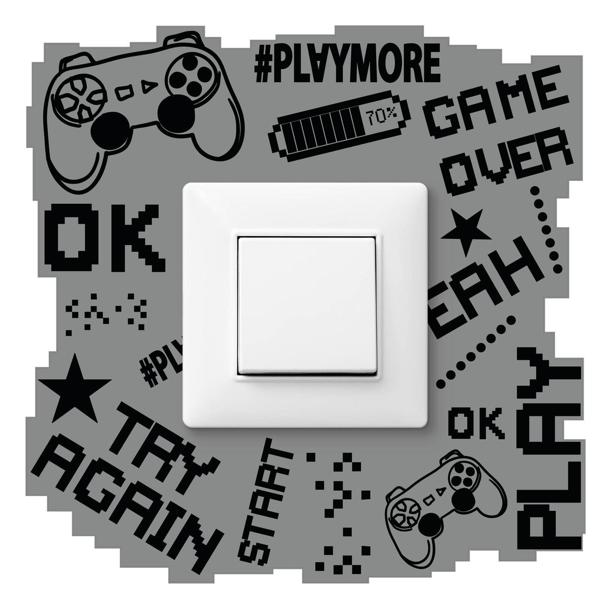 Naklejka Pod Włącznik Światła Game Over Gra 20x20 Piksele Kontroler Dla Chłopca