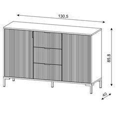 Komoda 2D Flinn 130 cm do sypialni przedpokoju czarny mat - Miniaturka zdjęcia nr 6