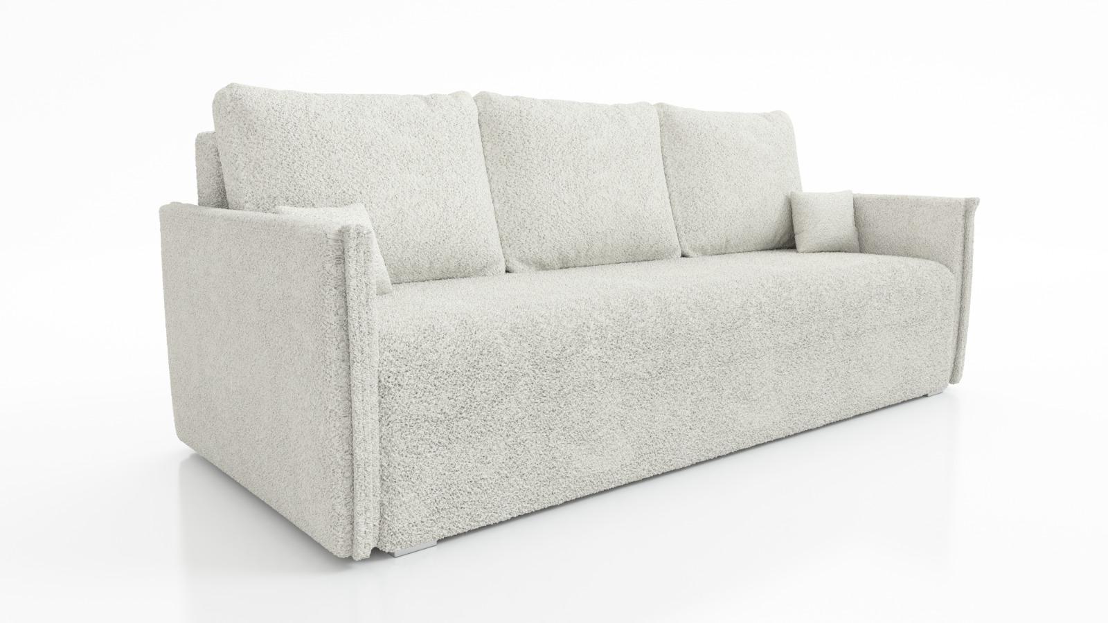 Kanapa Dalia 90x207x93 cm z funkcją spania do salonu rozkładana lambi kremowa