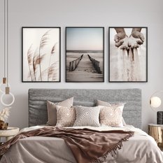 Zestaw X3 Plakat W Ramie Plaża Morze Wydmy Styl Boho Minimalizm 30x40cm - Miniaturka zdjęcia nr 4