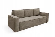 Kanapa 248x96x93 cm sofa z funkcją spania automat i pojemnik sztruks szary do salonu - Miniaturka zdjęcia nr 3