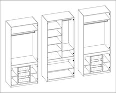 Szafa do garderoby XXL duża 310x240x59 cm z lustrem biała  - Miniaturka zdjęcia nr 6