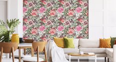 Tapeta Akwarelowe Róże Peonie KWIATY Owoce Motyle 53x1000  - Miniaturka zdjęcia nr 8