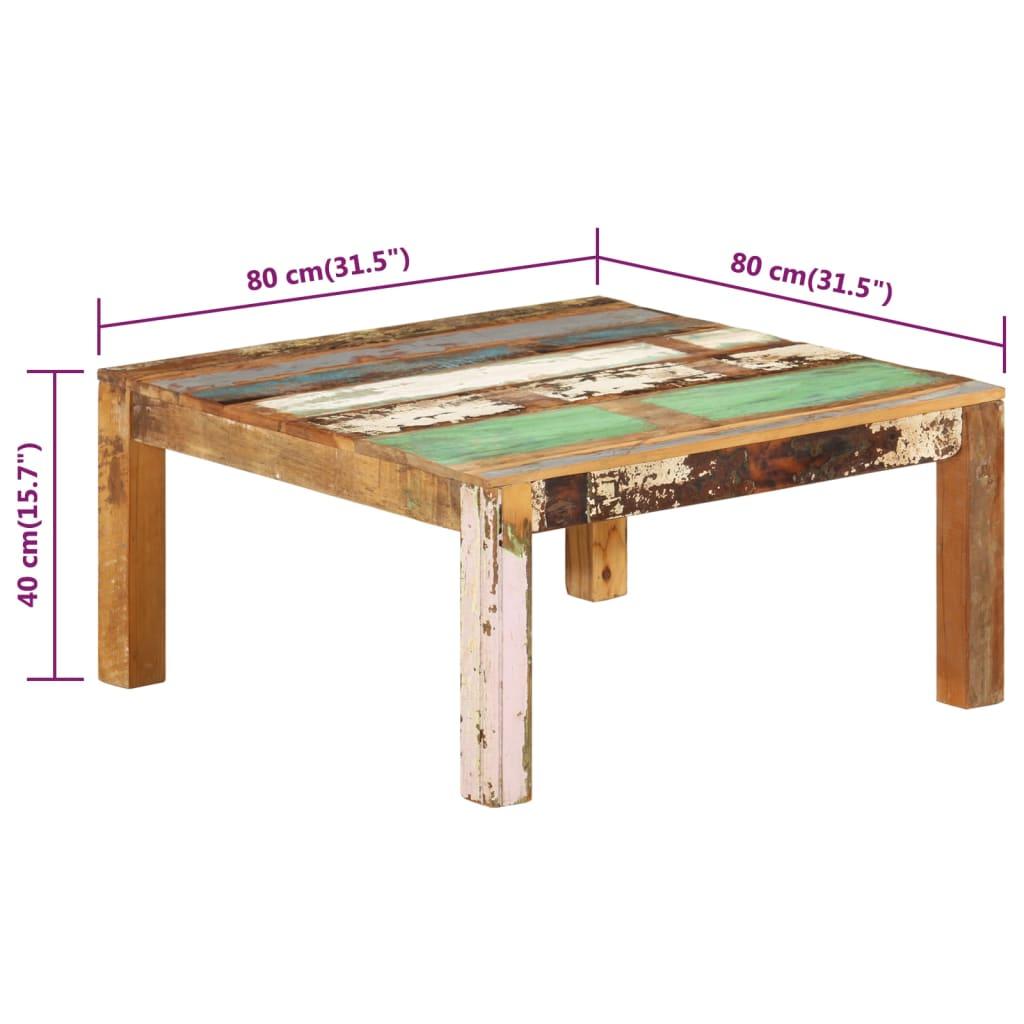 Stolik kawowy 80x80x40 cm z litego drewna z odzysku do salonu nr. 7