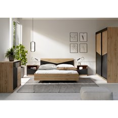 Łóżko Aston 140x200 cm do sypialni bez pojemnika na pościel dąb - Miniaturka zdjęcia nr 3