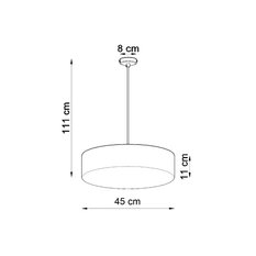 Lampa wisząca ARENA 45 biała 111x45x45cm nowoczesna E27 do salonu - Miniaturka zdjęcia nr 4