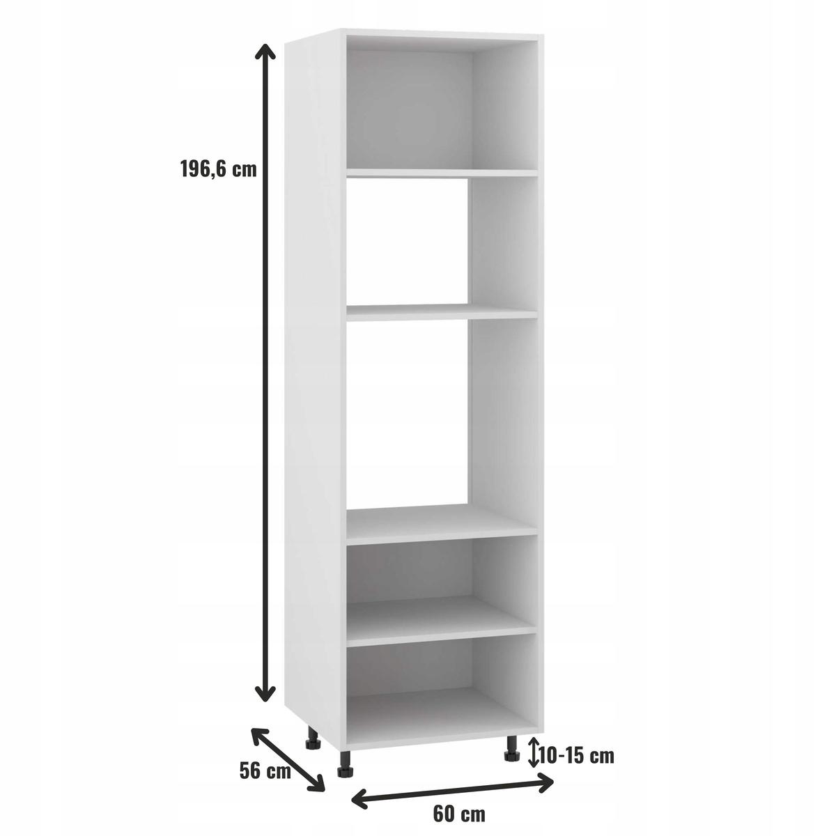 Korpus szafka kuchenna dolna 60x207x56 cm słupek pod piekarnik i mikrofalę biały do kuchni nr. 2