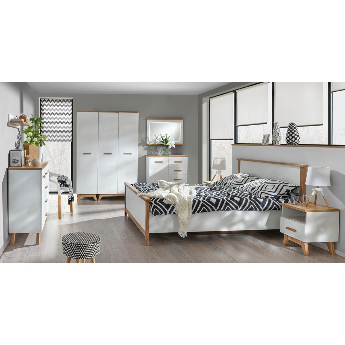 Witryna 85x40x185 cm z czterema drzwiczkami i LED sosna andersen dąb nash do salonu nr. 8