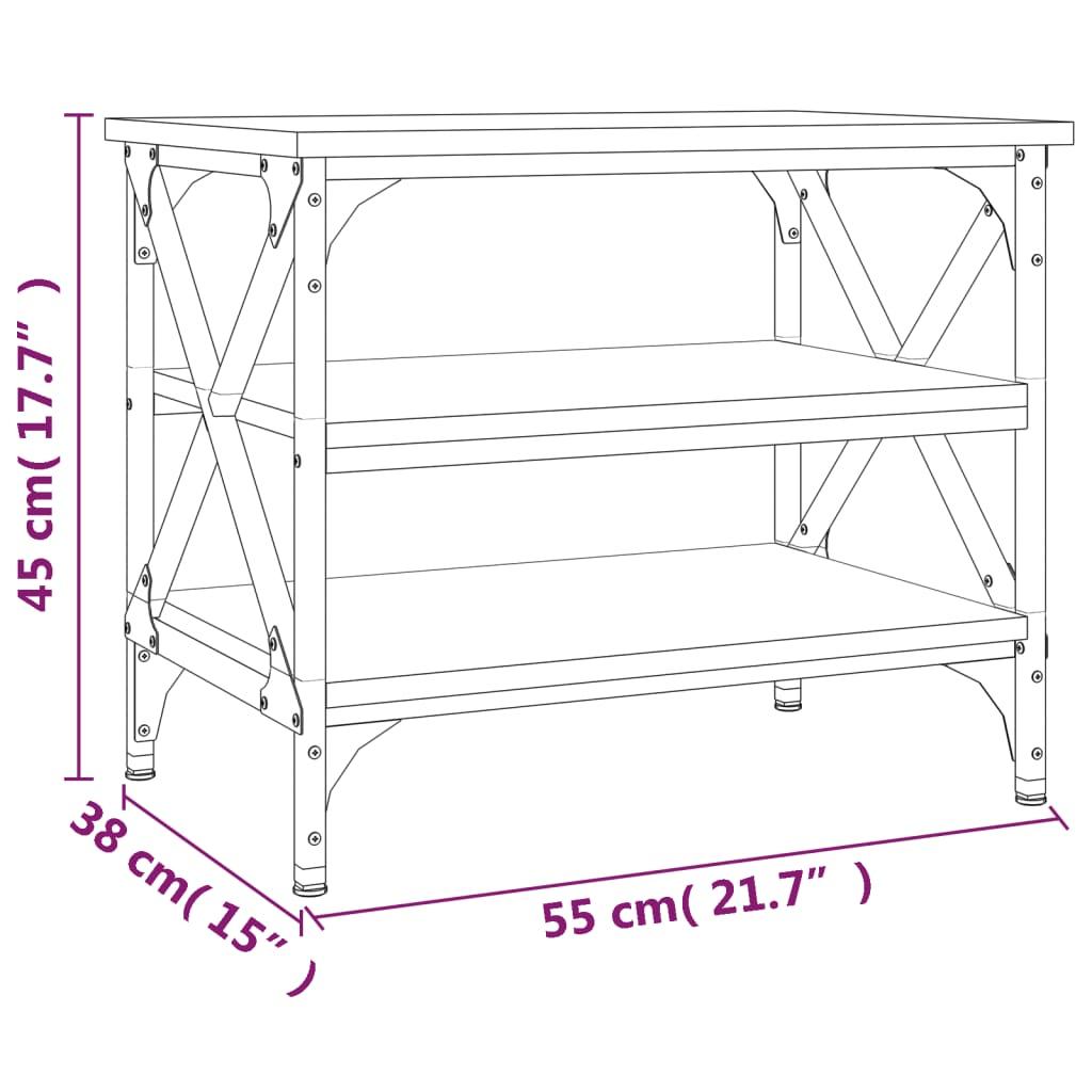 Stolik kawowy 55x38x45 cm z przestronnymi półkami dąb sonoma do salonu nr. 8