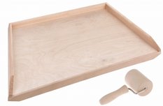 Stolnica kuchenna 50x1,6x70 cm drewniana jednostronna XXL + wałek 