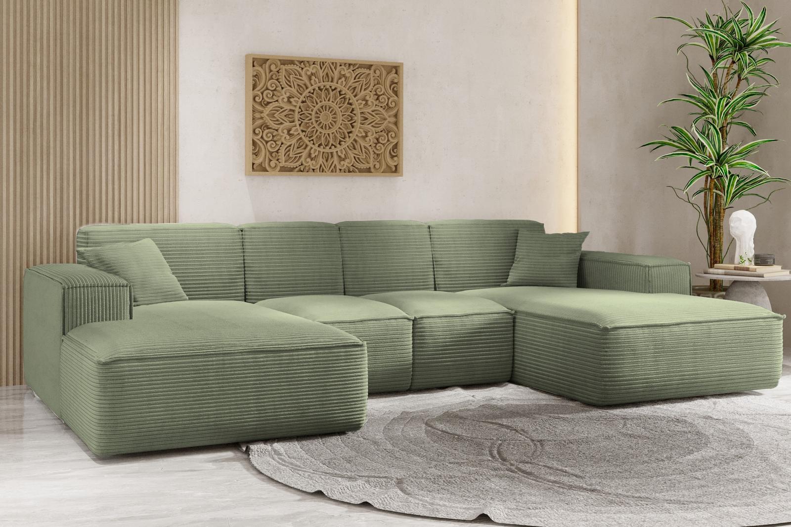 Sofa U SIENA LARGE 344x73x165 cm w kształcie U bez funkcji spania do salonu oliwkowy nr. 2