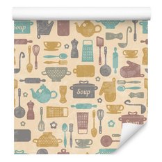 Tapeta garnki napisy akcesoria kuchenne do jadalni  - Miniaturka zdjęcia nr 6